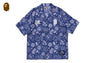 JAPANESE INDIGO ART CAMO OPEN COLLAR SS SHIRT