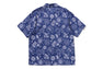 JAPANESE INDIGO ART CAMO OPEN COLLAR SS SHIRT
