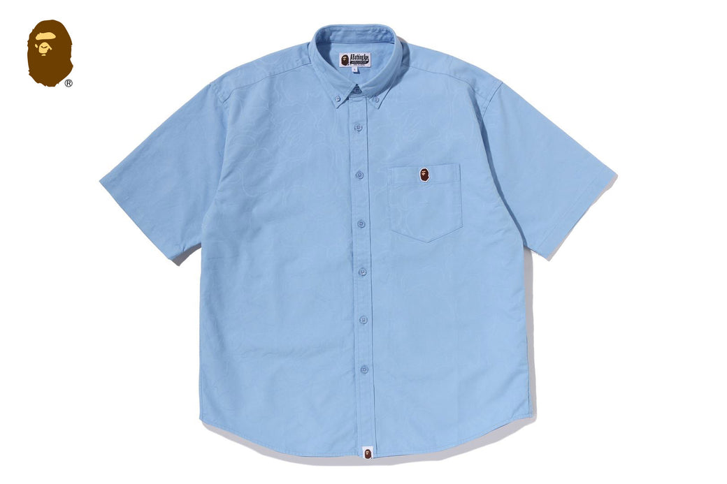 ONE POINT LINE CAMO JACQUARD OXFORD SS SHIRT | bape.com