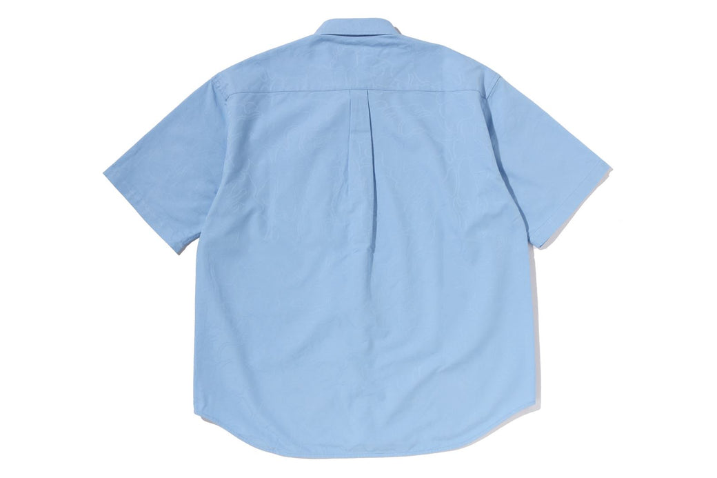 ONE POINT LINE CAMO JACQUARD OXFORD SS SHIRT | bape.com