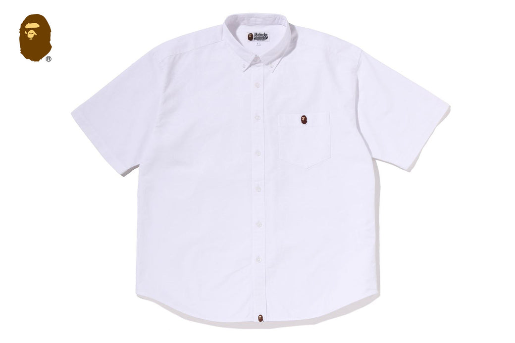 ONE POINT LINE CAMO JACQUARD OXFORD SS SHIRT | bape.com