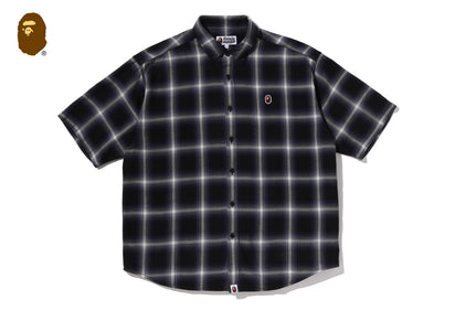 ONE POINT OMBRE CHECK LIGHT FLANNEL SS SHIRT