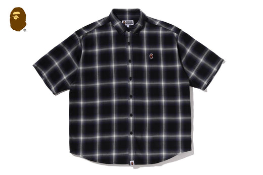 ONE POINT OMBRE CHECK LIGHT FLANNEL SS SHIRT