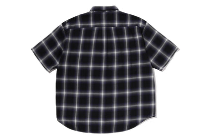 ONE POINT OMBRE CHECK LIGHT FLANNEL SS SHIRT