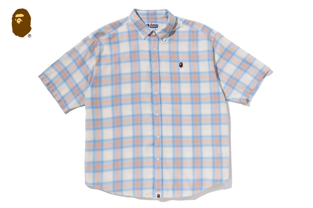 ONE POINT OMBRE CHECK LIGHT FLANNEL SS SHIRT | bape.com