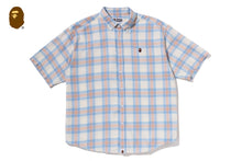 ONE POINT OMBRE CHECK LIGHT FLANNEL SS SHIRT