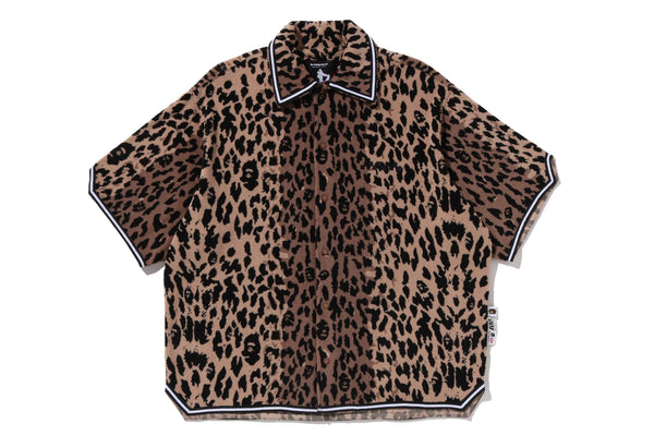BAPE BY KAZUKI KURAISHI 】LEOPARD JACQUARD SHORT SLEEVES SHIRT