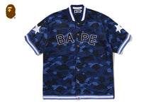 COLOR CAMO MESH WARM UP RELAXED FIT SHIRT