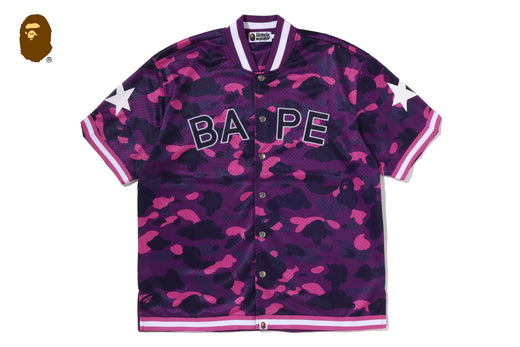 COLOR CAMO MESH WARM UP RELAXED FIT SHIRT