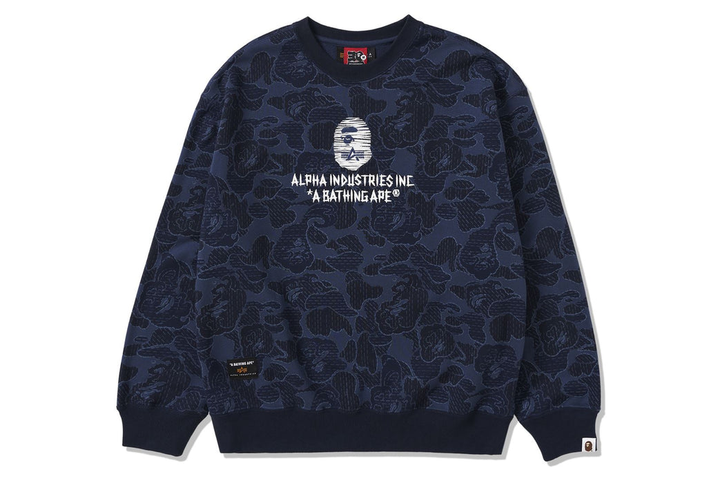 BAPE X ALPHA INDUSTRIES CREWNECK SWEATER