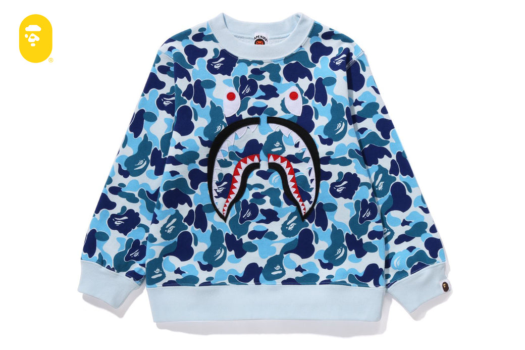 ABC CAMO SHARK PATCH CREWNECK | bape.com