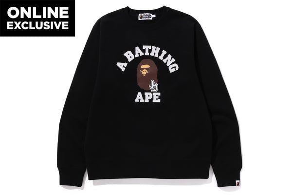 GO APE POINTER COLLEGE CREWNECK | bape.com