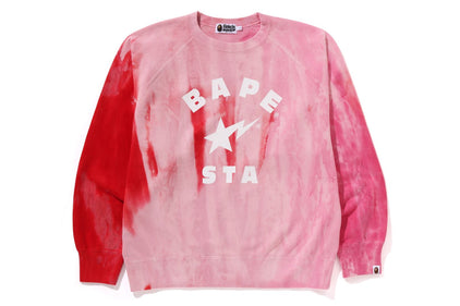 ICE DYE BAPE STA COLLEGE RELAXED FIT CREWNECK