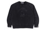 WASHED EFFECT  COLLEGE PATCH RELAXED FIT CREWNECK SWEAT