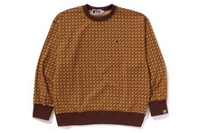 STA HOUNDSTOOTH JACQUARD RELAXED FIT CREWNECK SWEATSHIRT