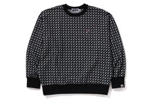 STA HOUNDSTOOTH JACQUARD RELAXED FIT CREWNECK SWEATSHIRT