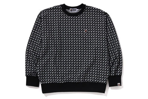 STA HOUNDSTOOTH JACQUARD RELAXED FIT CREWNECK SWEATSHIRT