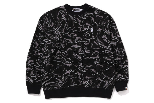 MARBLING CAMO LOGO RELAXED FIT CREWNECK SWEATSHIRT