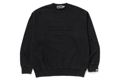 GARMENT DYE LOGO RELAXED FIT CREWNECK SWEATSHIRT