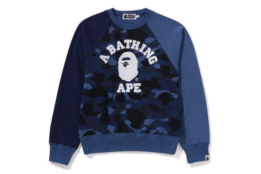 COLOR CAMO COLLEGE CREWNECK SWEATSHIRT