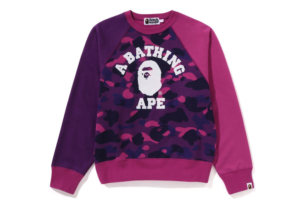 COLOR CAMO COLLEGE CREWNECK SWEATSHIRT bape