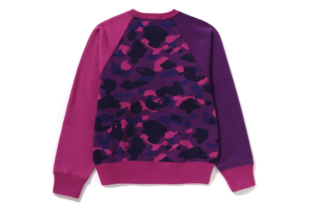 COLOR CAMO COLLEGE CREWNECK SWEATSHIRT