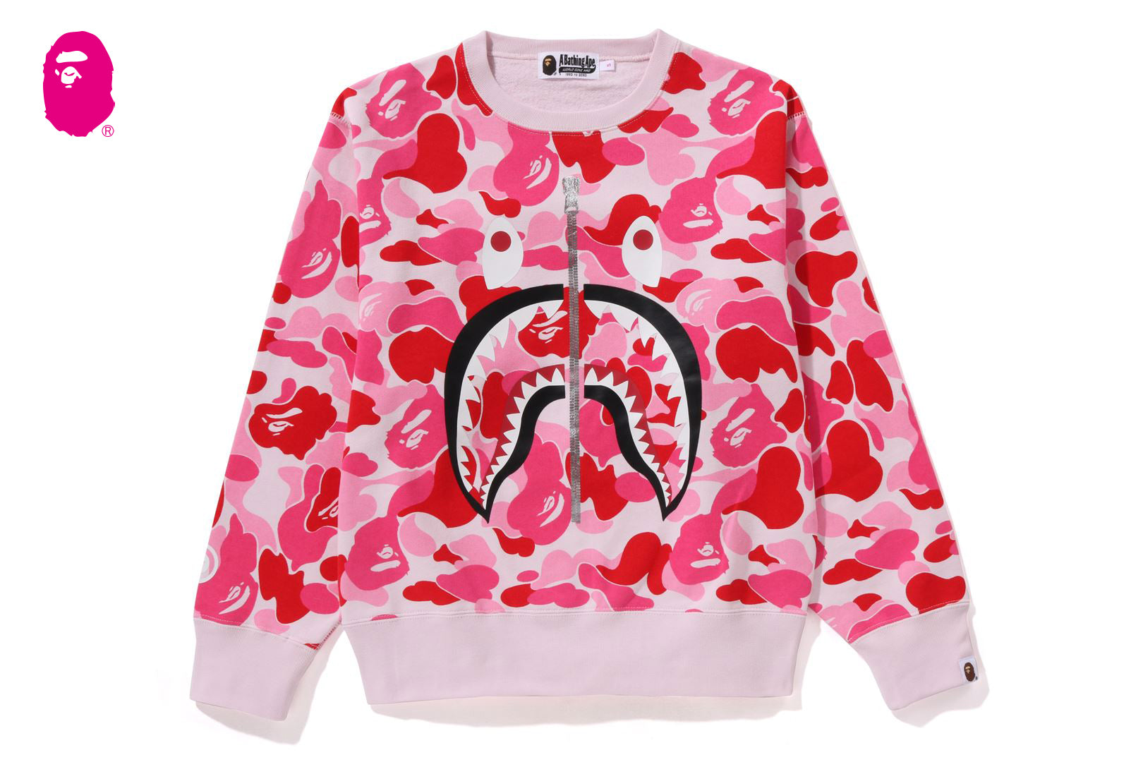 ABC CAMO SHARK CREWNECK SWEATSHIRT | bape.com