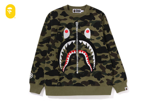 1ST CAMO SHARK CREWNECK SWEATSHIRT