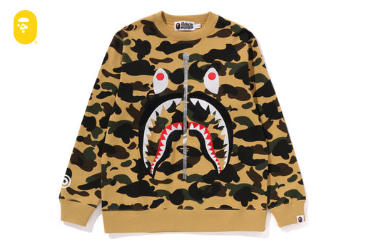 1ST CAMO SHARK CREWNECK SWEATSHIRT | bape.com