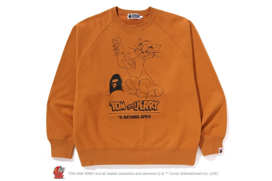 BAPE X TOM AND JERRY 85TH 】RELAXED FIT CREWNECK SWEATSHIRT BAPE X TOM AND JERRY 85TH 】RELAXED FIT CREWNECK SWEATSHIRT