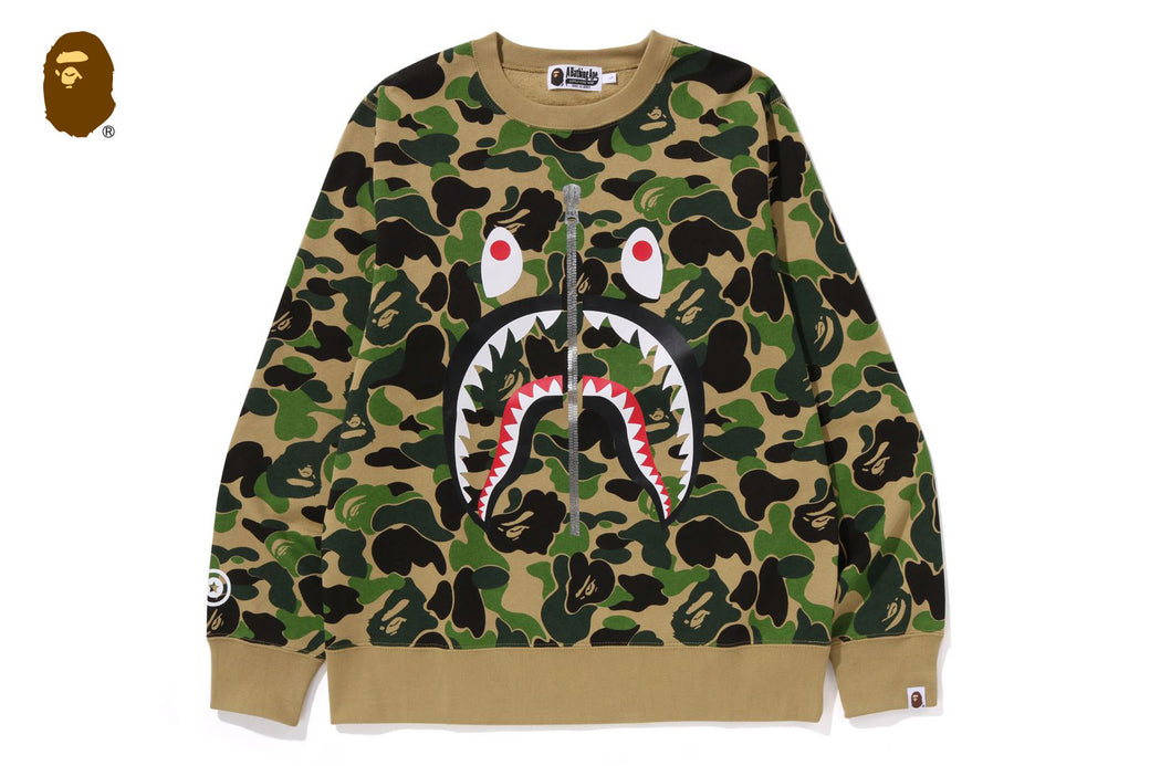 ABC CAMO SHARK CREWNECK SWEATSHIRT | bape.com