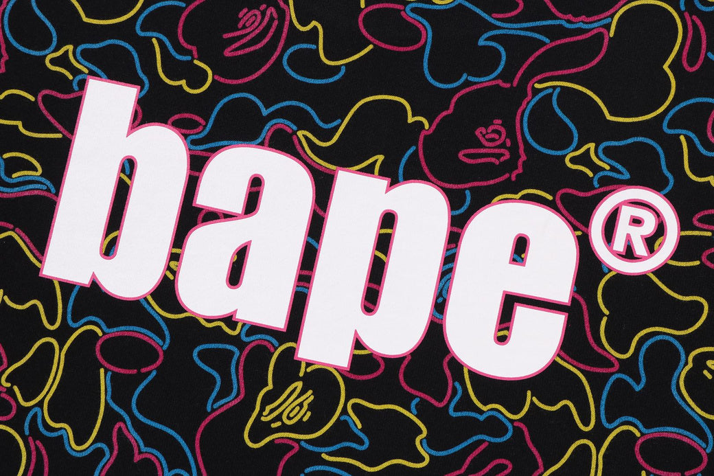 NEON CAMO CREWNECK SWEATSHIRT | bape.com