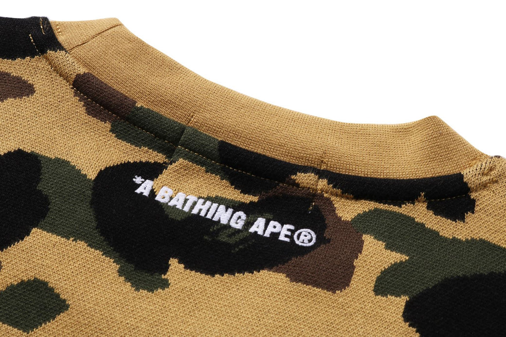 1ST CAMO JACQUARD COLLEGE RELAX FIT CREWNECK SWEATSHIRT 1ST CAMO JACQUARD COLLEGE RELAX FIT CREWNECK SWEATSHIRT