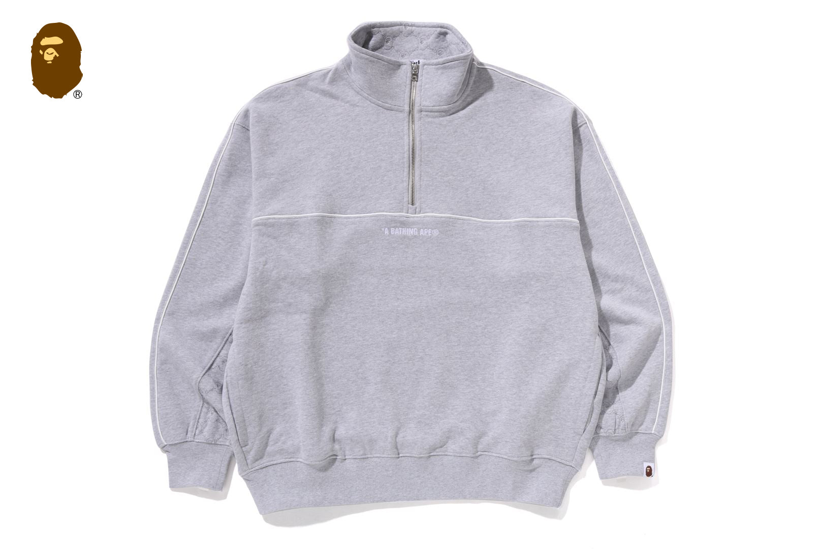 【A BATHING APE】2色展開 COLLEGE MONOGRAM LOGO SWEATSHIRT COLLEGE MONOGRAM LOGO HALF ZIP RELAX FIT CREWNECK SWEATSHIRT