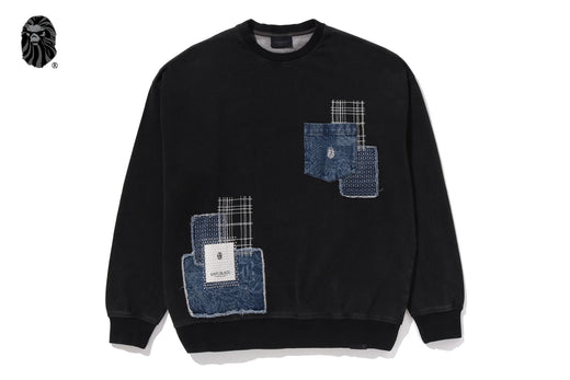 SASHIKO PATCHWORK SWEATSHIRT #1