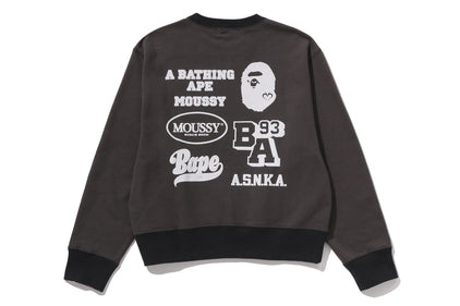 【 BAPE X MOUSSY 】RELAXED FIT CREWNECK