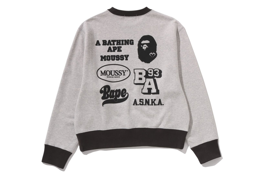 BAPE X MOUSSY 】RELAXED FIT CREWNECK | bape.com