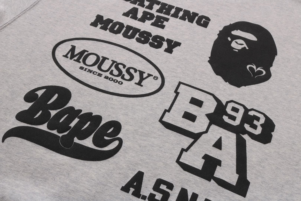 A BATHING APE モッシー BAPE BAPE X MOUSSY 】RELAXED FIT CREWNECK | bape.com