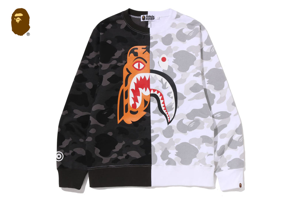 【美品】BAPE KIDS 長袖カットソー 90 シャークデザイン正規品 COLOR CAMO TIGER SHARK CREWNECK SWEATSHIRT | bape.com