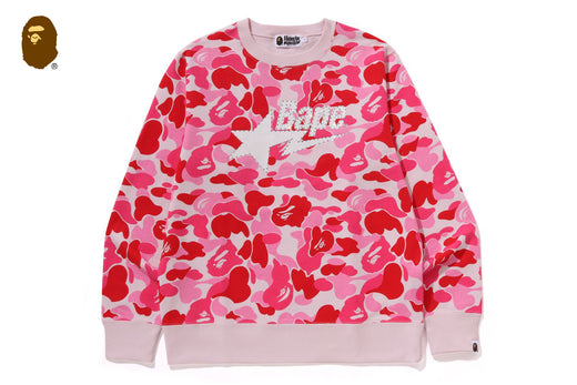 ABC CAMO RHINESTONE BAPE STA CREWNECK SWEATSHIRT