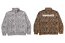 WILD LEOPARD PATTERN RELAXED FIT HALF ZIP SWEATSHIRT