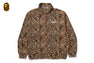 WILD LEOPARD PATTERN RELAXED FIT HALF ZIP SWEATSHIRT