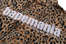 WILD LEOPARD PATTERN RELAXED FIT HALF ZIP SWEATSHIRT