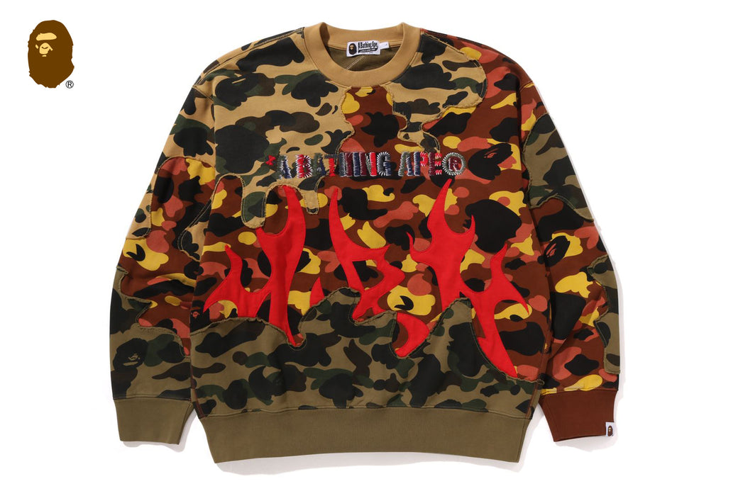 国内配送★A BATHING APE★COLOR CAMO柄クルーネックスウェット 国内配送☆A BATHING APE☆COLOR CAMO柄クルーネックスウェット