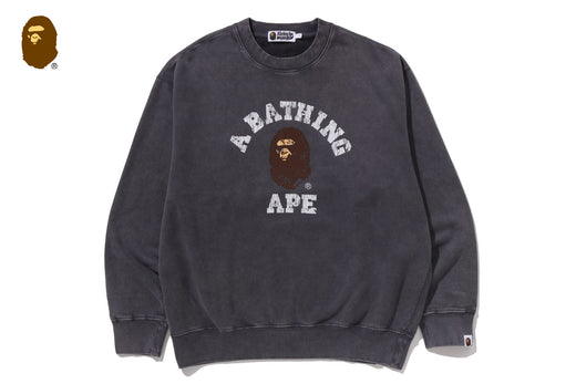 GARMENT DYE COLLEGE RELAXED FIT CREWNECK SWEATSHIRT