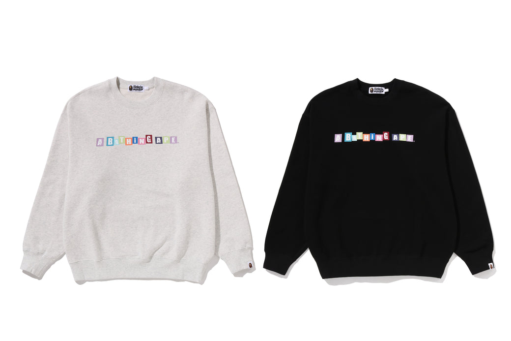 BATHING APE LOGO RELAXED FIT CREWNECK SWEATSHIRT | bape.com