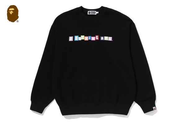 BATHING APE LOGO RELAXED FIT CREWNECK SWEATSHIRT | bape.com