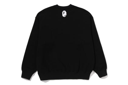 BATHING APE LOGO RELAXED FIT CREWNECK SWEATSHIRT