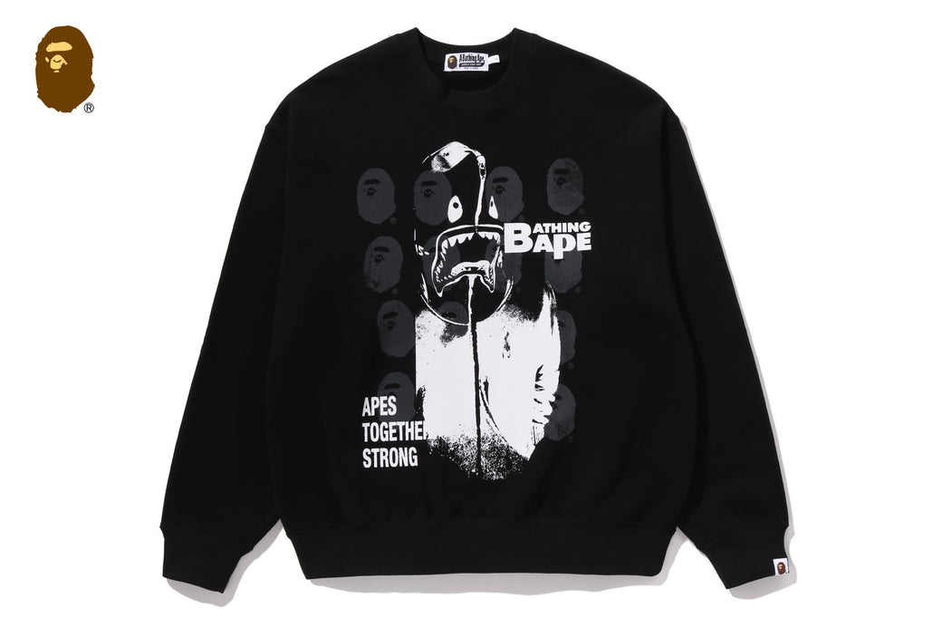 MULTI LOGO RELAXED FIT CREWNECK SWEATSHIRT | bape.com