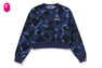 COLOR CAMO CROPPED CREWNECK SWEATSHIRT